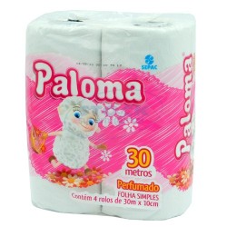PAPEL HIGIENICO PALOMA PERFUMADO FOLHA SIMPLES 30M
