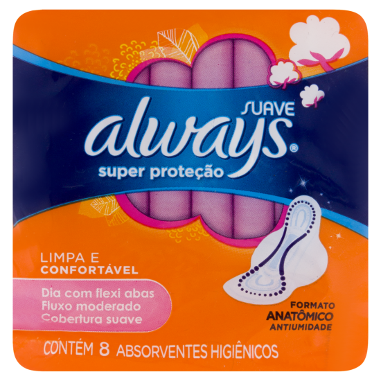 ABSORVENTE ALWAYS SUAVE C/ABAS 8 UN