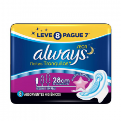 ABSORVENTE ALWAYS NOTURNO SECA C/ABAS 8 UN