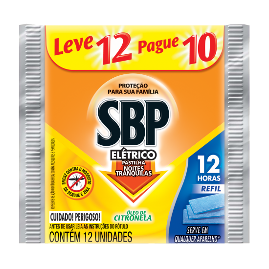 INSETICIDA SBP PASTILHA REFIL 12 HORAS