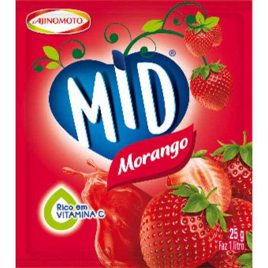 SUCO EM PO MID MORANGO 25 GR