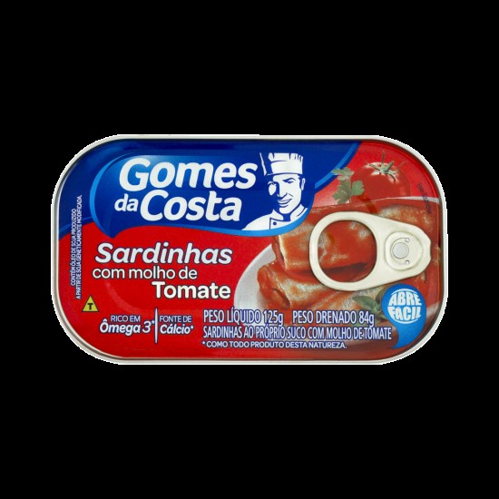 SARDINHA GOMES COSTA TOMATE 125G