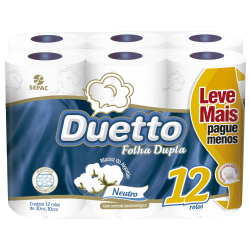 PAPEL HIGIENICO DUETO 12 X 30 MT FOLHA DUPLA