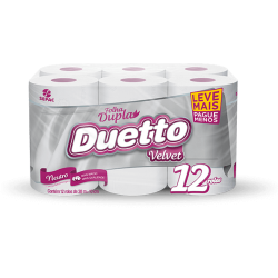 PAPEL HIGIENICO DUETO  VELVET 12 X 30 MT FOLHA DUPLA