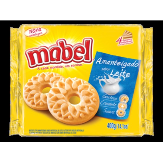 BISCOITO AMANTEIGADO MABEL SABOR LEITE 330 GR