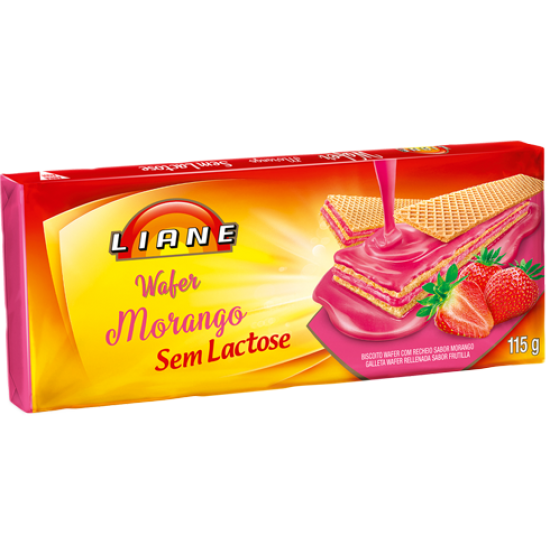 WAFFER LIANE SEM LACTOSE MORANGO 115GR